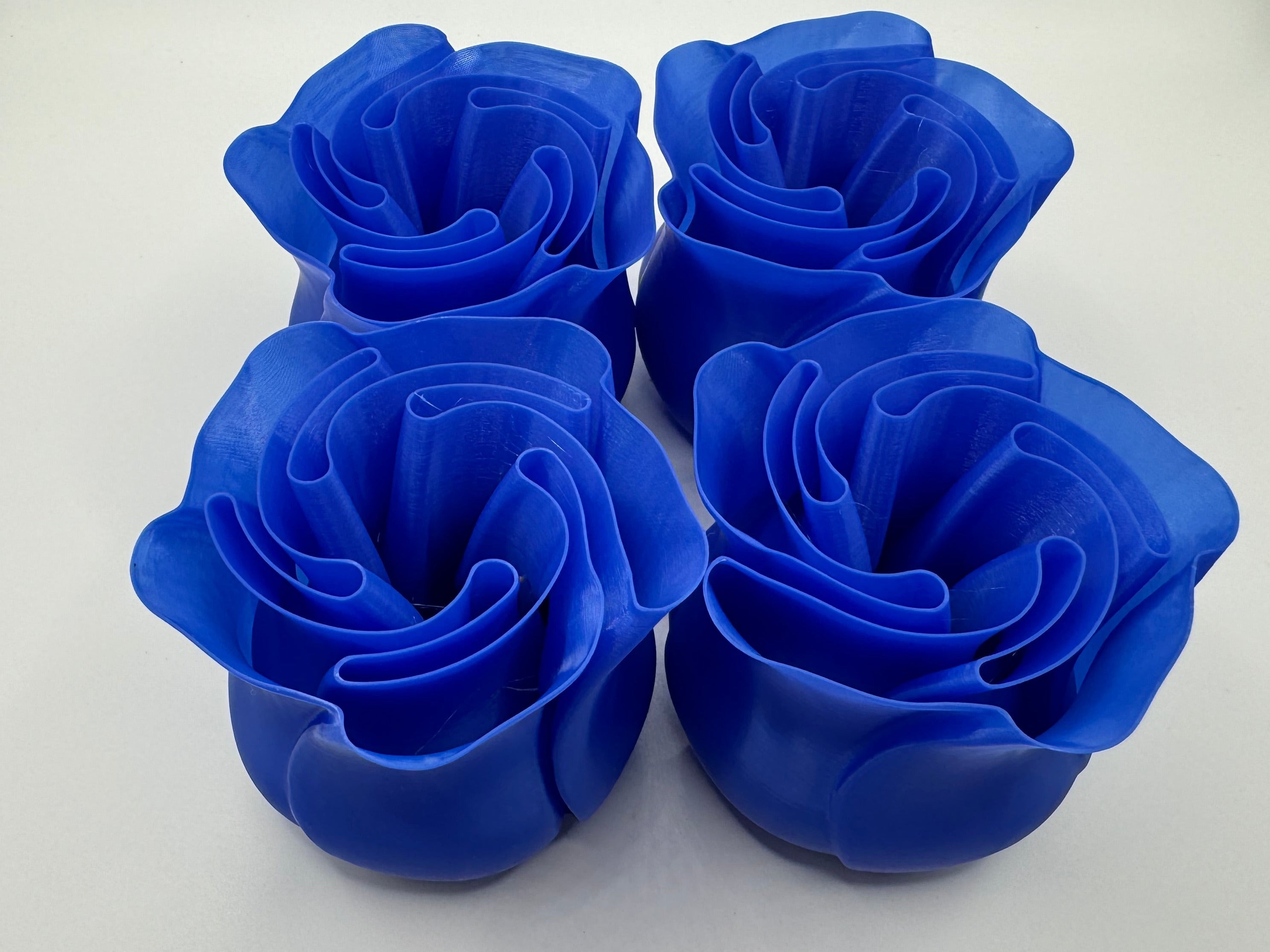 plastic blue roses 3d printed