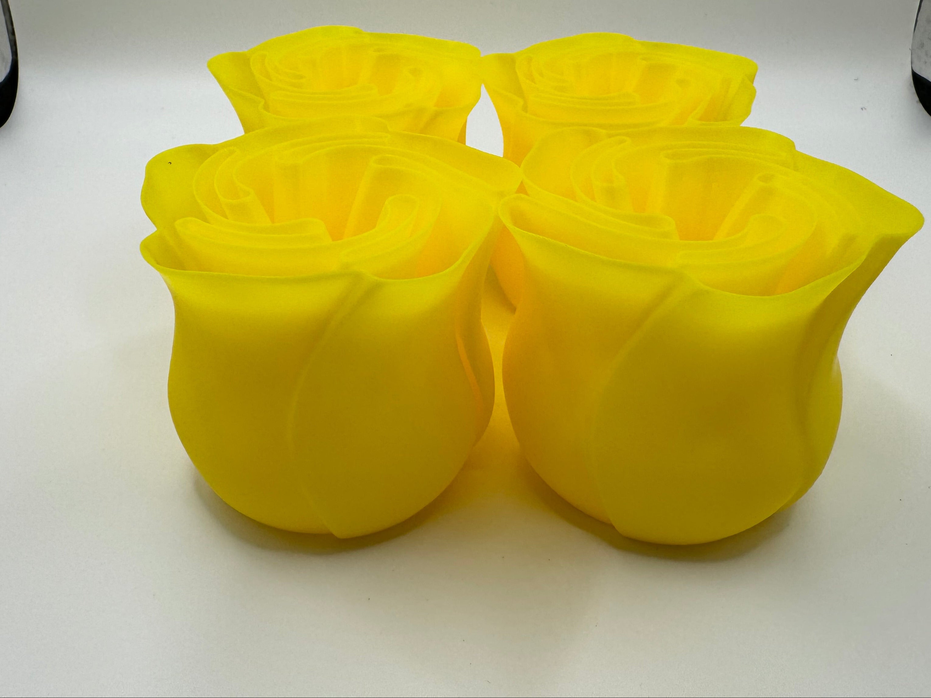 3D PRINTED Stemless Yellow ROSES 4 PACK Free Shipping