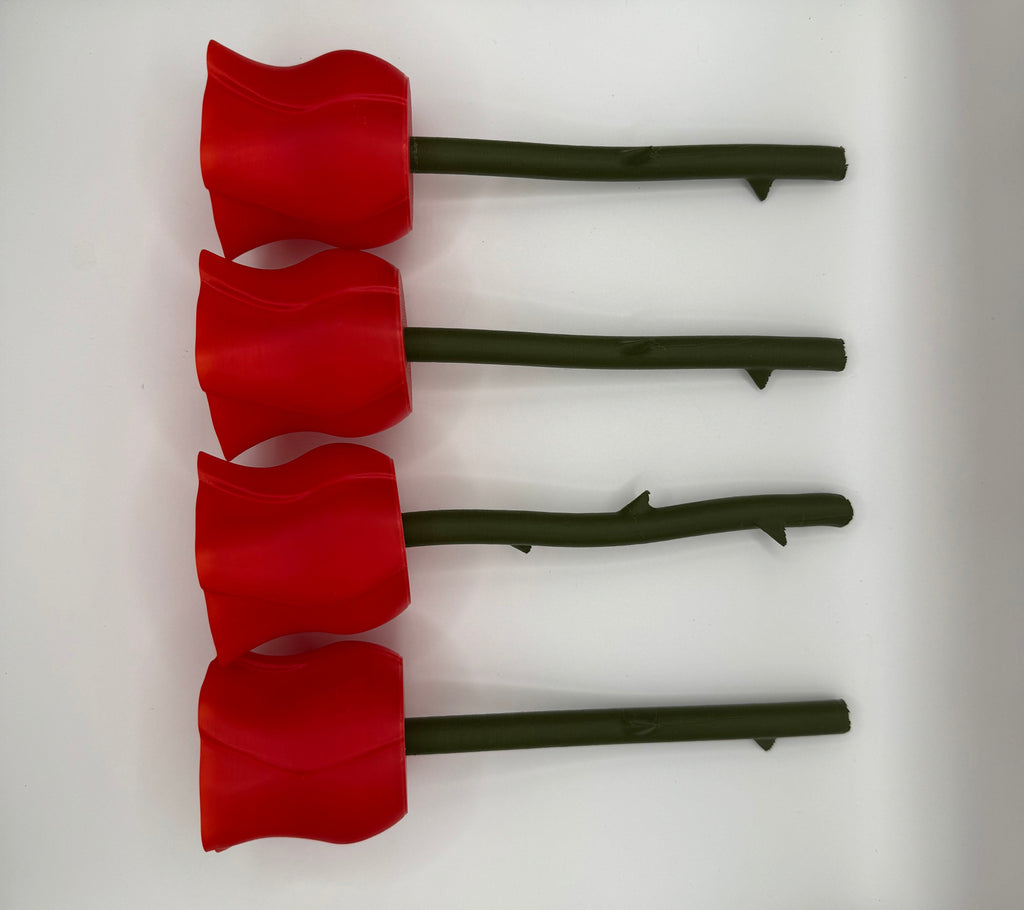 red roses 3d printed with stems