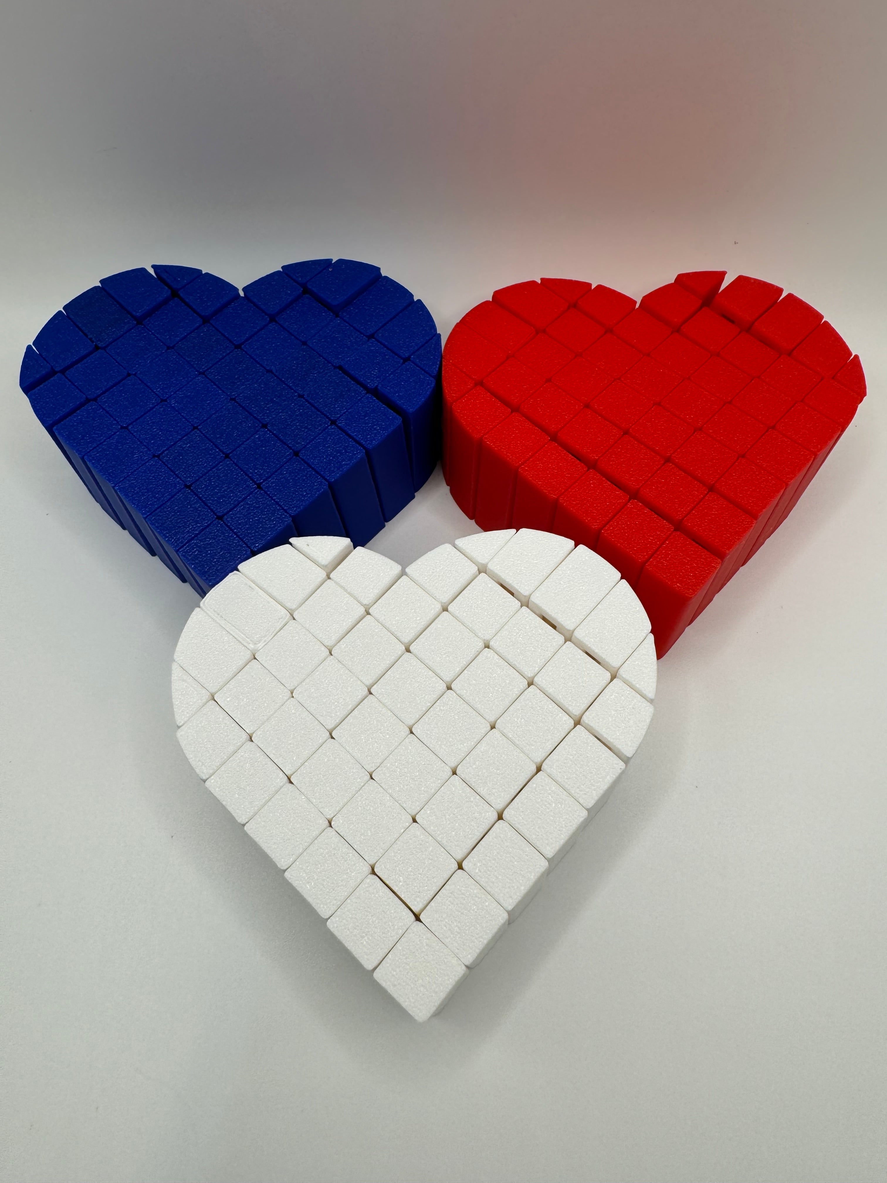 red white blue fidget heart