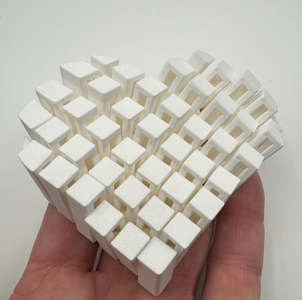 white fidget heart
