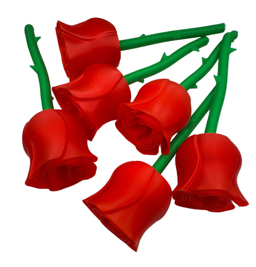 1/2 red roses with stems