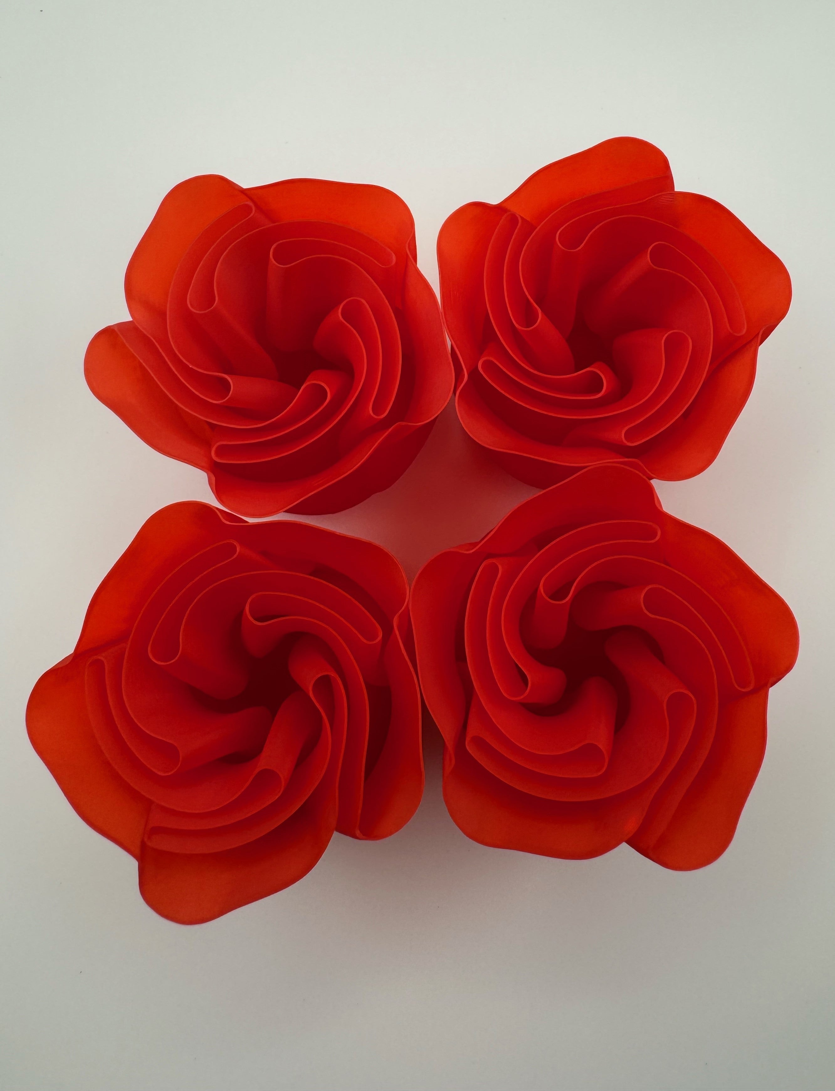 realistic 3d printed red roses